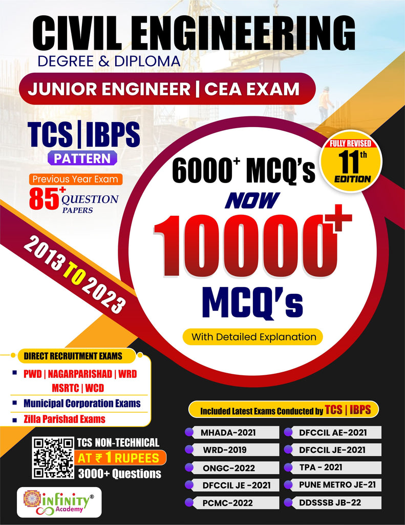 Civil Engineering-Degree & Diploma JUNIOR ENGINEER / CEA EXAM 10000+ MCQ'S With  Explanation // PRE BOOKING